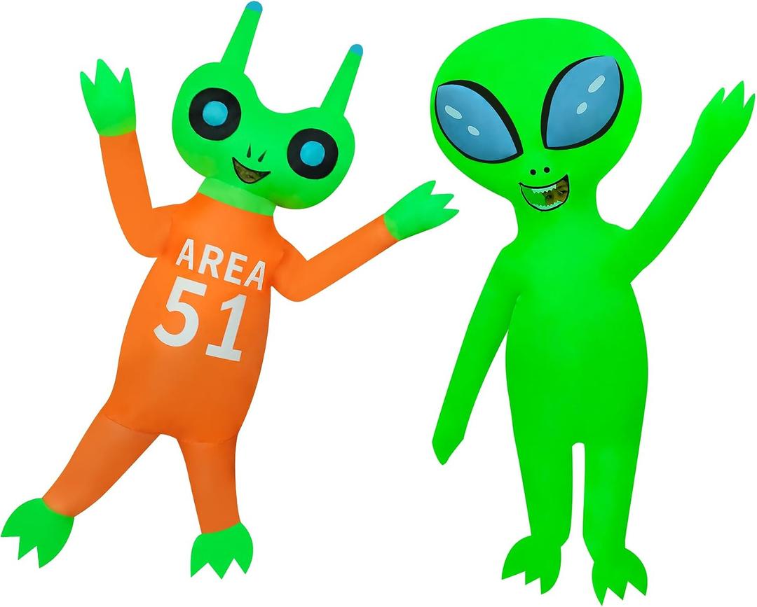 2 Packs Alien Inflatable Costume Halloween Inflatable ET Blow-up Costume Outfit for Adult/Halloween/Carnival/Birthday, One Size