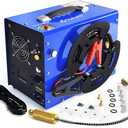 TOAUTO A3 PCP Air Compressor, Unique Vertical+Wire Spool Portable Design, Auto-Stop, Oil/Water-Free, 4500Psi/30Mpa, 8MM Quick-Connector for Paintball/PCP Air Rifle/Tank, 110V AC or 12V Car Battery