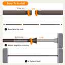 Bronze Shower Curtain Rod, Shower Tension Rod Adjustable 30 To 64 Inch,Shower Curtain Rods Spring Tension For Bathroom No Drilling No Rust
