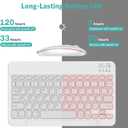 TECURS Bluetooth Keyboard and Mouse Combo for iPad, 7-Color Backlit Rechargeable Wireless Keyboard & Mouse Compatible with iPad 10th/9th/8th Gen, iPad Pro/Air/Mini and ipadOS 13 and Above (White Grey)
