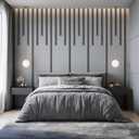 Nuanchu 39 Pcs 118 x 103 in Mdf Board and Batten Wall Panel Kit Premade Wainscoting Panels Paintable Decorative Wall Molding Trim Slats for DIY Accent Interior Home Decor