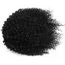 Short Afro Kinky Curly Ponytail Hair Piece for African American Ponytail Extension Synthetic Afro Kinky Curly Ponytail for Women (Black(1B#))