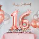 Number Balloons,Standing Number 0-9 Balloon 32 Inch Rose Gold Birthday Decorations for Girls Foil Balloon 0-9 Birthday Balloons