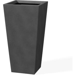 Kante 28" H Concrete Tall Tapered Planter, Large Outdoor Indoor Garden Plant Pot with Drainage Hole and Rubber Plug Home and Patio, Burnished Black Finish