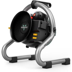 Vornado Velocity HD (2025) Garage Space Heater with Fan, Tilt Head, Advanced Safety Features, Glove-Friendly Controls, Removable Pre-Filter, 6-Foot Power Cord, 2 Speeds, Shop Heater, Black