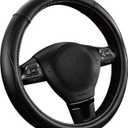 Skechers Memory Foam Steering Wheel Cover,Piping Microfiber Leather Steering Wheel Cover Sporty Universal Fit 14" 1/2-15" Car Wheel Protector for Men Women Fit Suvs,Vans,Sedans,Car,Trucks,Black