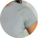 Dwnval Womens Basic Summer Short Sleeve Crewneck T Shirt Raglan Ribbed Knitted Slim Fit Casual Going Out Tops (Gray, L)