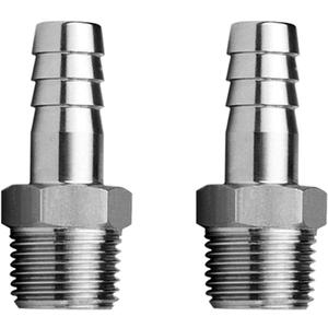 Stainless Steel Hose Barb Fitting 3/4" Hose Barb to 1" NPT Male Thread Connector Hex Adapter Air Water Fuel (pack of 2)