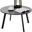 Meluvici Outdoor Side Table, Outdoor/Indoor Metal Steel Patio Coffee Table, Round Weather Resistant Anti-Rust (Black), Pack of 1