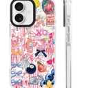 for iPhone 16 Case [Military-Grade Drop Protection/Vibrant Soft TPU Protective/Camera Protection/for Women & Girls]-Romantic Sporty Hand-Painted Collage