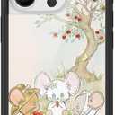 Wildflower Cases - Mice Friends, Compatible with Apple iPhone 16 Pro | Animals Picnic Dainty Aesthetic Cute Trendy - Protective Black Bumper, 4ft Drop Test Certified, Women Owned Small Business