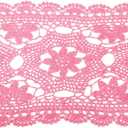Uxcell Crochet Doilies, 22" x 10" Handmade Crochet Table Placemats Oval Lace Doilies 3 Flowers Pattern Cotton Coaster for Wedding Party Decoration, Light Pink
