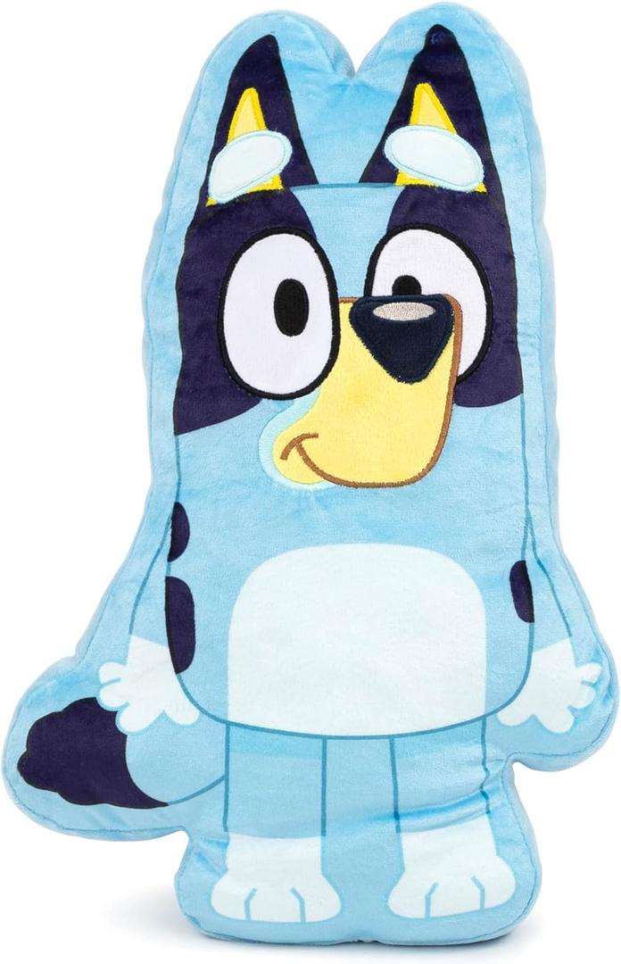 Jay Franco Polyester Bluey Shaped Decorative Pillow - Kids Super Soft Throw Plush Pillow - Measures 17 Inches (Official Bluey Product)