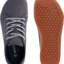 WHITIN Men's Wide Minimalist Barefoot Sneakers | Zero Drop Sole | Optimal Relaxation (Grey Gum)