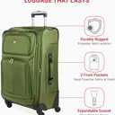 SWISSGEAR Sion Softside Expandable Spinner Luggage Durable Lightweight Travel Suitcase, Evergreen, 2-Piece Set (21/29)