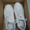 FRACORA Mens White Tennis Shoes Low Top Fashion Sneakers PU Leather Casual Shoe for Men (White) 45