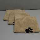Bone Dry Pet Grooming Towel Collection Absorbent Microfiber Drying Set, 15x30", Embroidered Taupe, 3 Count