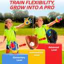 JoyCat Toss and Catch Ball Game with 2 Gloves for Kids & 2 Paddles for Adult or Kids, Outdoor Toys for Family Camping, Beach & Yard Games, Toddler Baseball Glove, Gifts for 3-12 Year Old