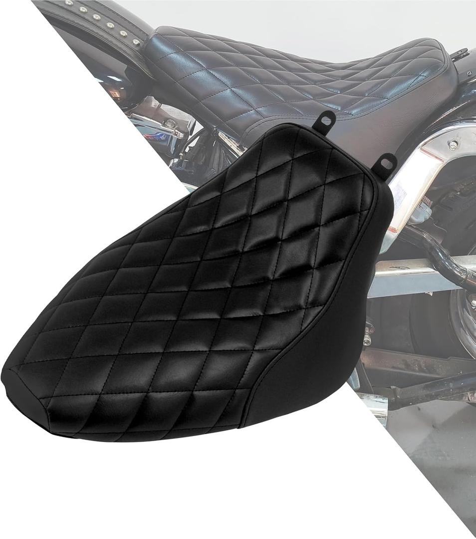 HDBUBALUS Motorcycle Driver Solo Seat Cushion Pillion For Harley 2006-2007 Softail Deluxe FLSTN Heritage Softail Classic FLSTC (Black Stitching) HDBUBALUS Motorcycle Driver Solo Seat Cushion Pillion For Harley 2006-2007 Softail Deluxe FLSTN Heritage Softail Classic FLSTC (Black Stitching)