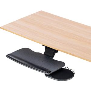 Under Desk Keyboard Tray, 20" x 11" Tray, 17.75" Track, One Knob Control, Undermount Sliding Computer Keyboard and Mouse Tray with Wrist Rest, Swivels 360 with Adjustable Height and 15 Tilt