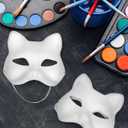 2 x DFLU Cat Therian Mask Kit with Fur and Eye Mesh, Blank DIY Therian Gear Stuff Masks Base to Paint