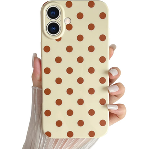 Skyseaco Compatible with iPhone 15 Pro Max Case Cute Polka Dot Phone Case Soft Slim TPU Shockproof Phone Cover Full Camera Protection for Women Girls 