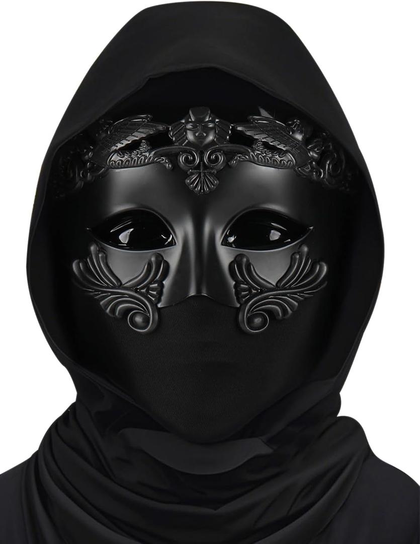 Guayma Steampunk Oni Masquerade Mask for Men/Women Halloween Mardi Gras Venetian Costume Party Prom Ball (Roman-bk)