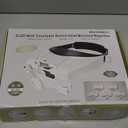 Magnifying Glasses with Light, Headband Magnifying Glasses for Close Work, 1x - 14x Hands-free Magnification Headset with 5 Lenses & Two Led Lamps, Jewelers Loupe Visor Head Magnifier for Hobby, Craft (White)