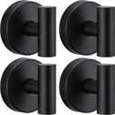 Heavy Duty Reusable Suction Cup Hooks for Shower - No Drill Bathroom/Glass/Mirror/Tiles & Metal and Smooth Non-Porous Surfaces for Towels, Robes, Loofahs(4, Matte Black)