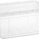 Superio Clear Storage Box with Lid, 21 Quart Plastic Container Bins for Organizing, Stackable Crates, BPA Free, Non Toxic, Odor Free, Organizers for Home, Office, School, and Dorm