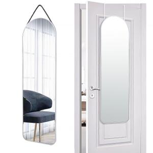 SCWF-GZ 47x14 Mirror Full Body Length Door Hanging Rope Hang Wall Mounted Metal Frame Arch Mirrors for Bedroom Bathroom Dressing Living Room 47 14 inch Silver