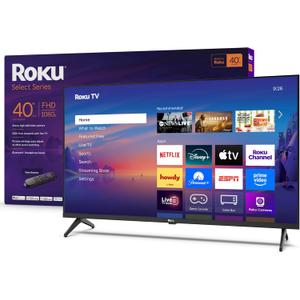 Roku Smart TV  40-Inch Select Series, 1080p Full HD TV  Roku TV with Voice Remote  Flat Screen LED Television with Wi-Fi for Streaming Live Local News, Sports, Family Entertainment