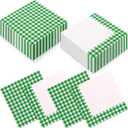 Resurhang Green White 100 Pcs Checkered Napkins Gingham Plaid Tissue Disposable Napkins Picnic BBQ Party Supplies for Spring Summer Party Supplies (2 Styles)
