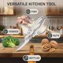 2 x Vexrythm Heavy Duty Poultry Shears - Effortlessly Cut Chicken, Meat & Veggies with Non-Slip Handle, Safety Lock & Spring Loaded Design! Dishwasher Safe Kitchen Shears!