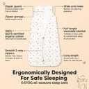 2-Pack Baby Sleep Sacks,Zipper Wearable Blanket-0.5TOG Organic Cotton,Lightweight,Soft Cozy Toddler Sleeping Sack 12-24 months,Easy to Wear Large Newborn Transition Swaddles Sleepsacks(Butterflies, L) (White, L)