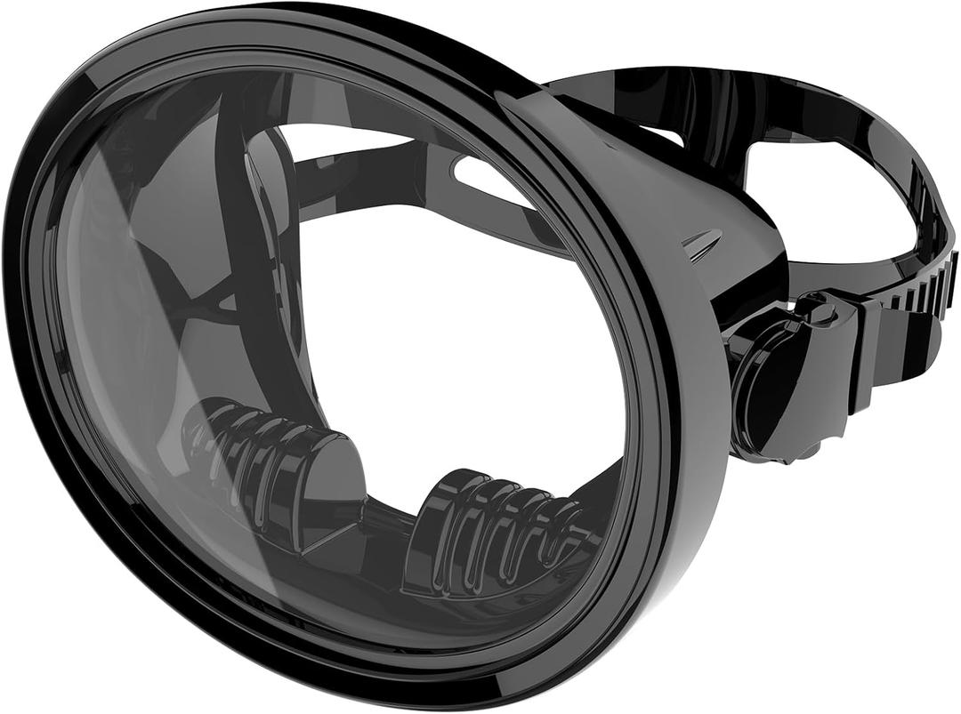 Diving Mask Scuba Mask Spearfishing Mask Freediving Water Mask Tempered Glass Oval HD Anti-Fog Scuba Goggles for Adults (Black)