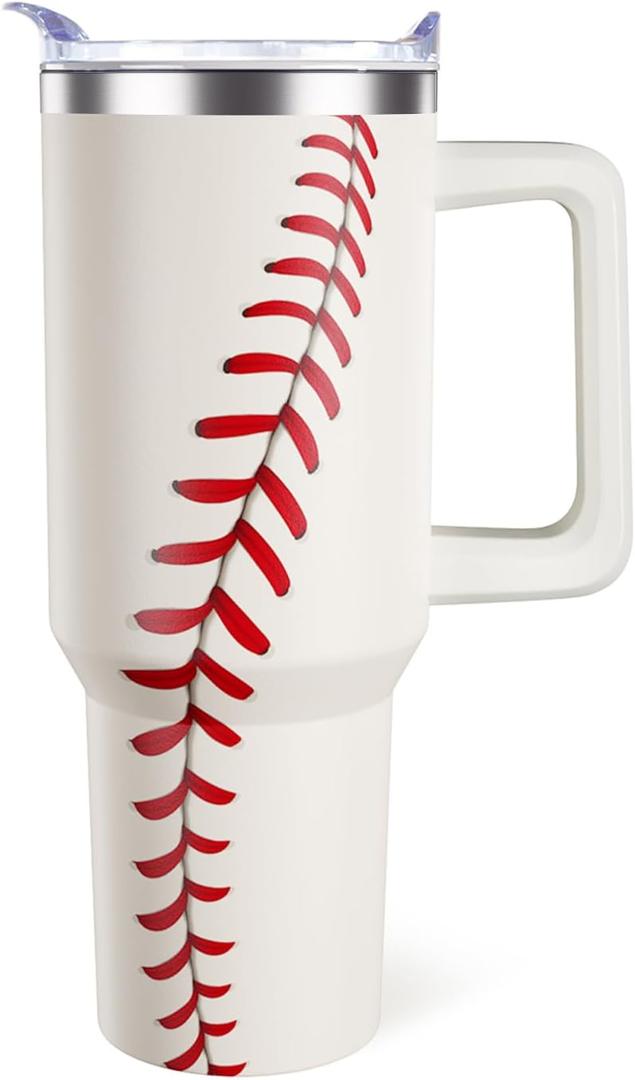 40oz Baseball Tumbler Baseball Gifts Stuff for Men Women Gift for Coach Lovers Fan Mom Stainless Steel Cup