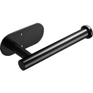 YIGII Adhesive Toilet Paper Holder - Self Adhesive Black Toilet Paper Roll Holder Wall Mount for Bathroom and Kitchen, SUS-304 Stainless Steel