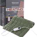 Berkshire Weighted Heating Pad for Pain Relief -18"x33" Electric Heat Wrap with 10 Heat Settings, Auto Shut Off -Targets Back, Neck, Shoulder, Leg, Abdomen Cramps -Machine Washable & Portable (Dark Sage)
