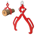 18" Log Lifting Tongs with 2 Claws, Heavy Duty Solid Steel Logging Grabber for Timber & Firewood, Swivel Skidding Tongs with Anti-Slip Wooden Handle for Tractors, Skidders & Lumber Dragging