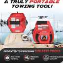 Portable Drill Winch of 1000 Lbs, Red Handheld Drill Winch with 40 Foot Synthetic Rope, Rotate The Hook 360 Degrees, for Lifting & Dragging(Red)