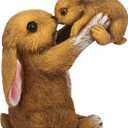 Bunny Garden Decorations, Spring Family Rabbit Figurines for Tabletopper Decor, Adorable Outdoor & Indoor Decoration for Festival, Mom and Women Gift (Mother and Baby)
