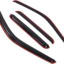 Tuningpros Window Visor Compatible With 1999-2016 Ford F-350 SuperCrew, DGWV2-192i-2 In-Channel Deflector Rain Guard Dark Smoke, 4 Pcs Set
