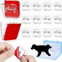 Yalikop 12 Pcs Wall Pee Pad Holder Dog Potty Training Pad Sticky Wall Clip Transparent Adhesive Clips with 6 Pcs Strong Adhesive for Dog Housebreaking Supplies(Clear)