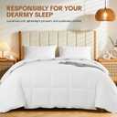 HOMBYS All-Season Wool Blend Comforter, 51% Merino Wool & 49% Fiber Fill, Breathable Soft Duvet Insert with 100% Cotton Shell, Warm & Lightweight Bedding for Year-Round Comfort, King