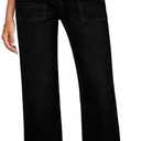 GRAPENT Jeans for Women High Waisted Straight Leg Jeans Stretchy Trendy Wide Leg Denim Pants Jean Trousers Patch Pockets ,Size Large