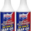 Lucas Oil 80W-90 Heavy Duty Gear Oil - 1 Quart (Pack of 2) for High Performance and Heavy-Duty Applications