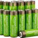 Amazon Basics 16-Pack Rechargeable AA NiMH High-Capacity Batteries, 2400 mAh, 1.2V, Low Self Discharge, Pre-Charged, Recharge up to 400x Times