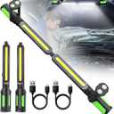 SYLSTAR Work Light for Mechanic, 2400LM LED, 4400mAh Rechargeable, Magnetic, Under hood Work Light with Hooks for Car Repairing/Inspection/Garage/Workshop/Emergency (Green)