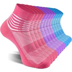 IRAMY Compression Ankle Support Socks Coolmax Wicking Cushioned Athletic Plantar Fasciitis Relief Men Women 2/3/6 Pairs, Pack of 2